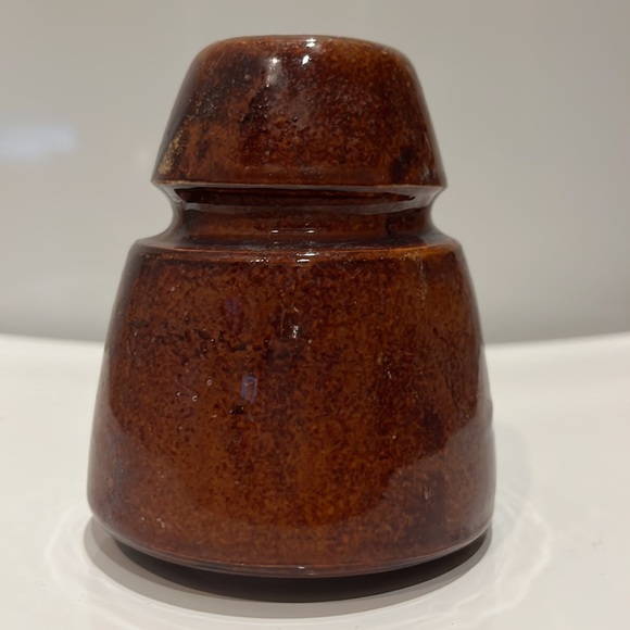 Antique Telegram Insulator- Ceramic Brown - Picture 5 of 8